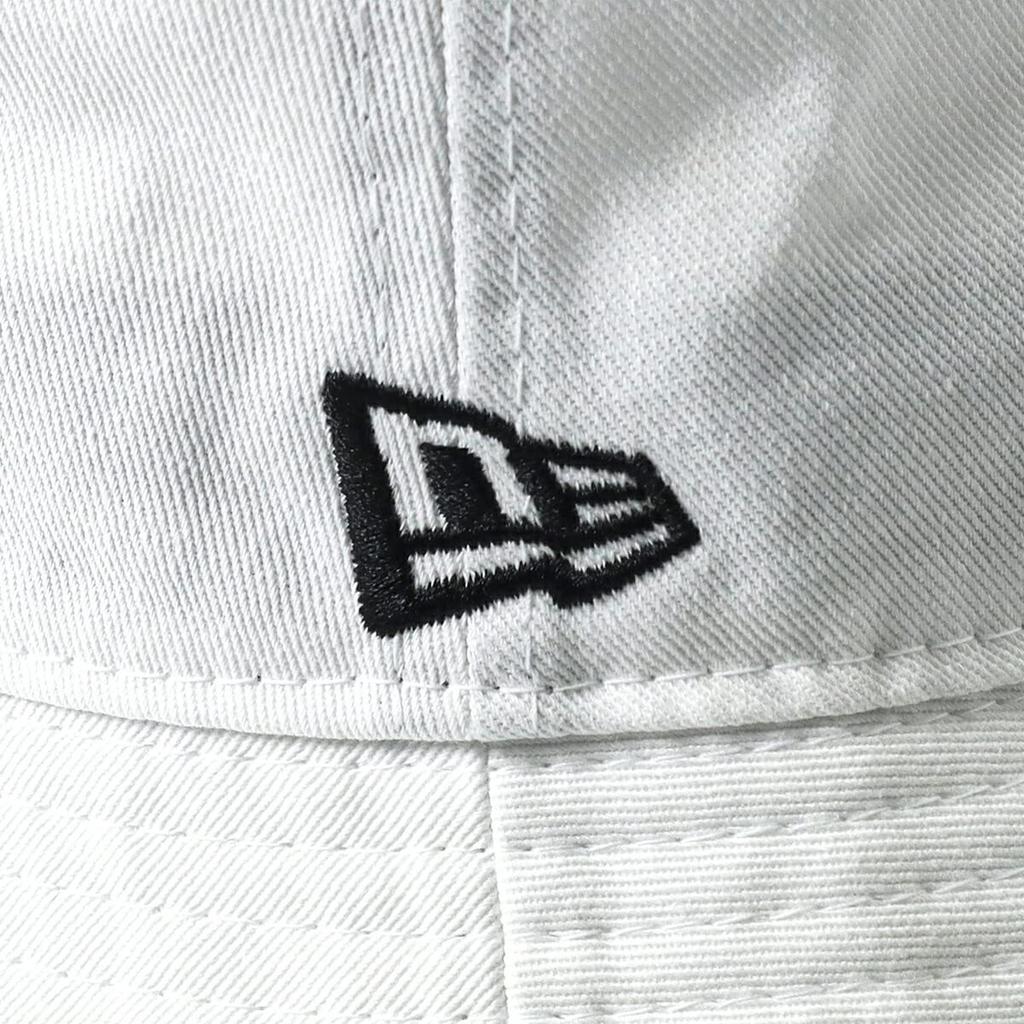 New Era WHT BLK 25J Twill Cotton Bucket BUCKET-01 Hat, White, S/M
