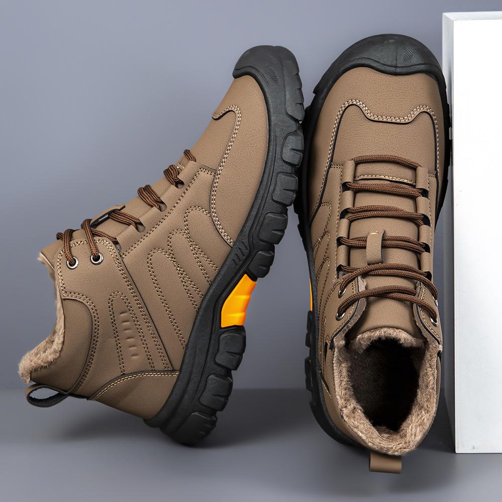Martin Boots Men's New Winter Velvet Warm Boots Men's Outdoor Mountaineering Off-road Shoes Winter Warm