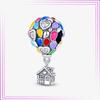 Ciondolo Cuore Fiore Argento Sterling 925 Rosa Fenicottero Palloncino Perline Gatto Car in Argento di Legge Per Nuovo Bracciale