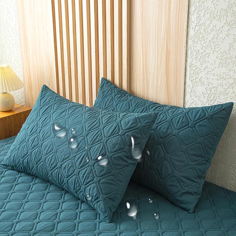 Waterproof Pillowcase 2 Pieces Bedroom Pillow Cover 48x74cm Size 100% Waterproof Pillow Case For Bedroom