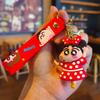 New Anime Crayon Shin-chan Kawaii Q Version Cos Cross Dress Funny Figure PVC Model Toys Doll Couple Keychain Gifts