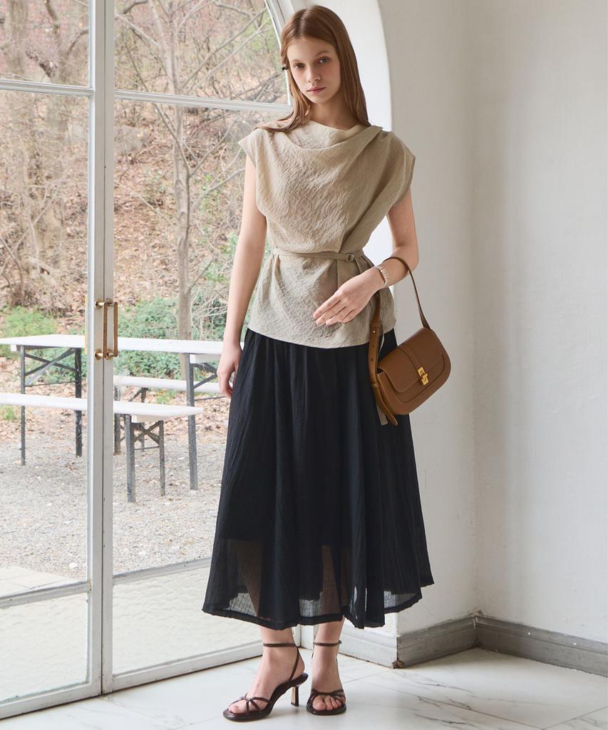 Slow Lolly Air Flow Long Skirt_2 Colors