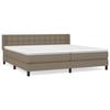 Maison Exclusive - Bed Slat Base with Taupe Mattress 200x200 Cm Fabric