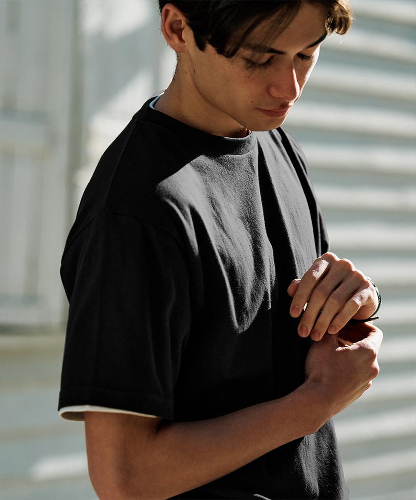 Peulinteuseuta 14-Count 7.4Oz Heavyweight Round Overfit Plain Short Sleeve T-Shirt - 10 Color (C Type)