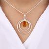 Citrine Gemstone 925 Sterling Silver Pendant 1.65" Women’s Fashion Jewelry Gift PP-61-2
