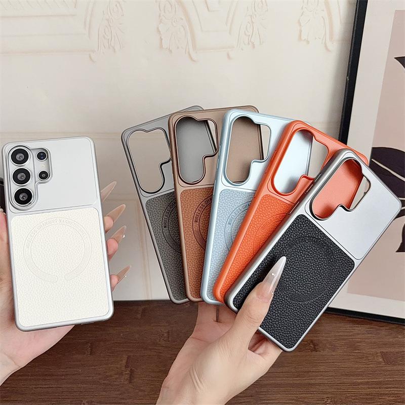 Skin Lychee Pattern Samsung S26ultra Mobile Phone Case Is Suitable for S26/s25 Magnetic Suction S25FE/S24 New S25 +