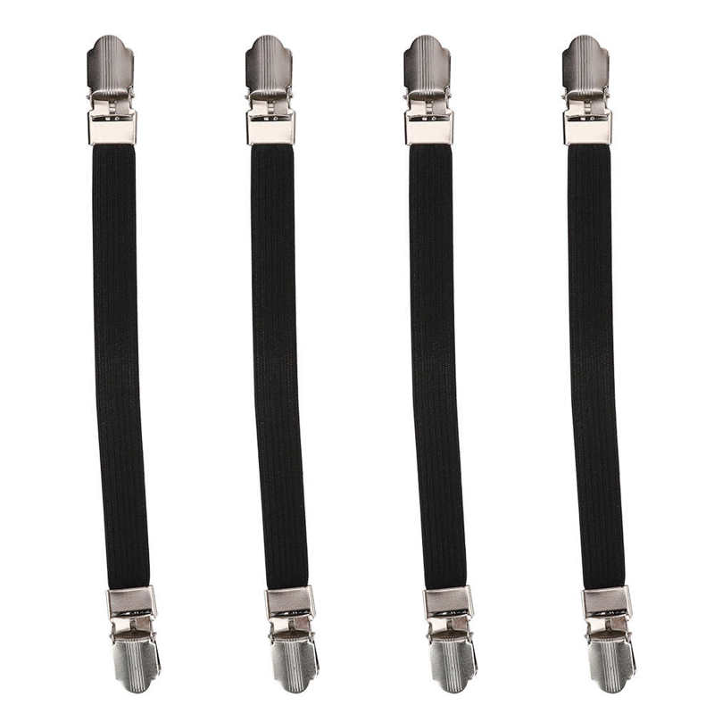 4pcs Elastic Bed Sheet Grippers Double Head Clips Gripper Holder Suspender Bed Sheet Fasteners Home Textiles Organize Gadget