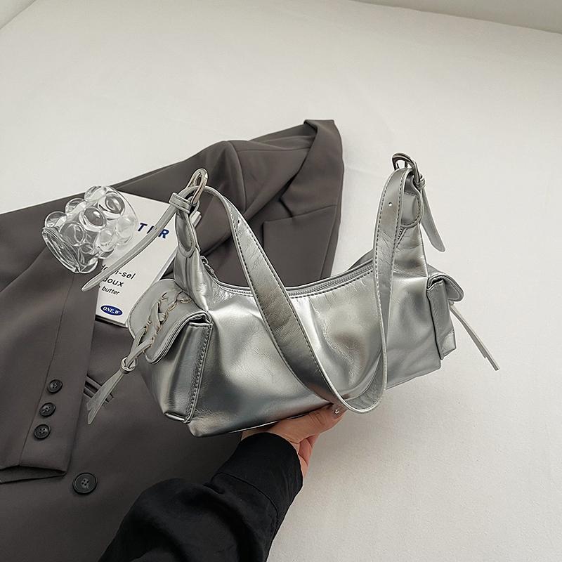 Zachte leren tas voor dames retro textuur rood monochroom veelzijdig schouder shopping damestassen
