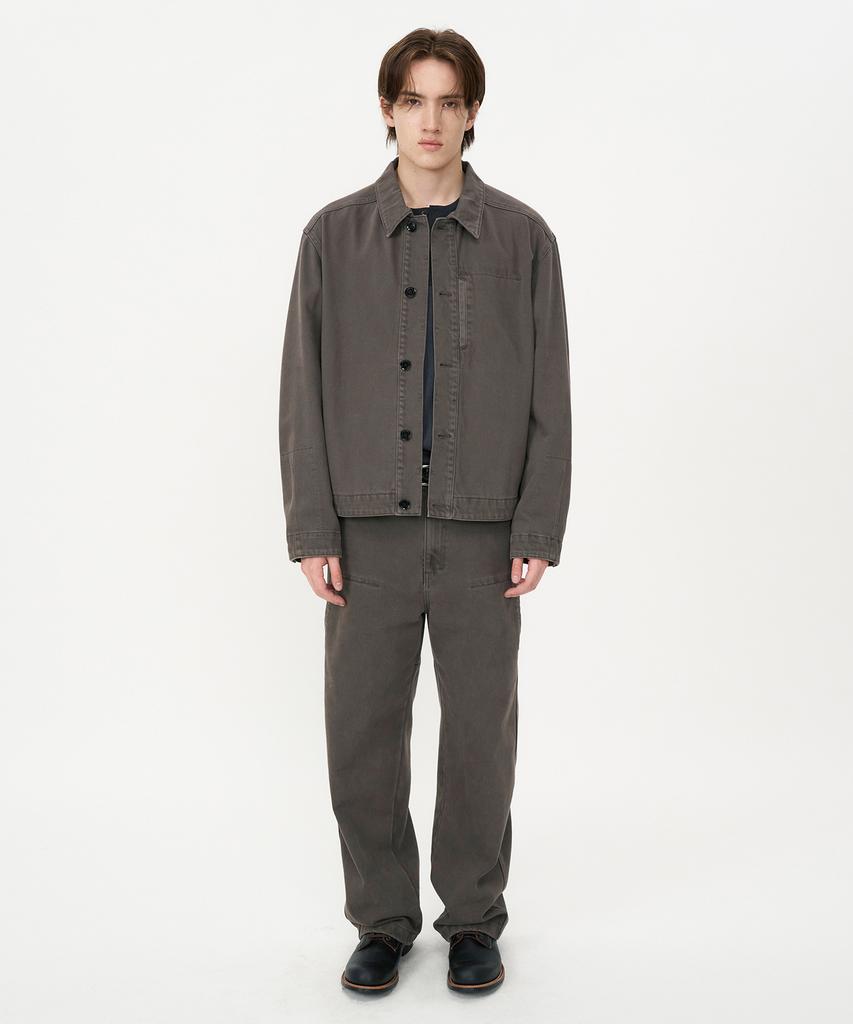 Insilence Garment-Dyed Bartack Jacket Worn Grey