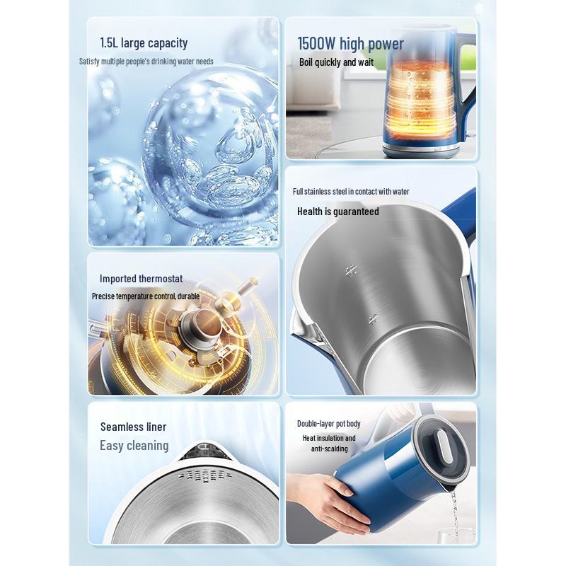 Mofei Insulated Stainless Steel Electric Kettle | Boils, Dechlorinates & Maintains Temperature