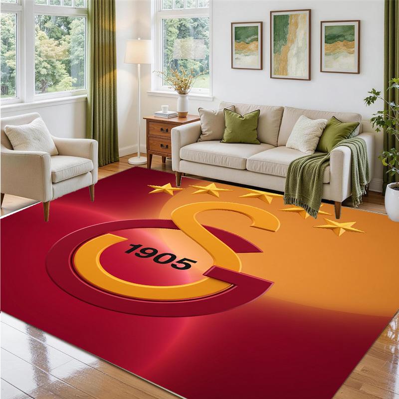 Galatasaray FC Design Crystal Velvet Rug Soft Decorative Mat for Bedroom Entrance