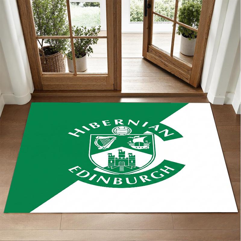 Hibernian FC Design Crystal Velvet Rug Soft Decorative Mat for Bedroom Entrance