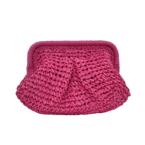 Straw Clouds Clutch Wearable Shoulder Crossbody - Casual Outdoor Beach Vacation Chain Strap Women's Crossbody Bag