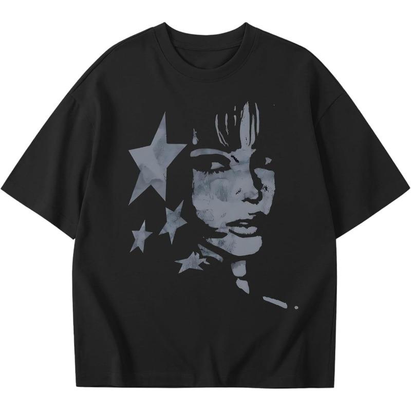 American Hip-hop Street Street Style Retro Punk Style Men's T-shirt Summer Men's and Women's Casual Y2K T-shirt