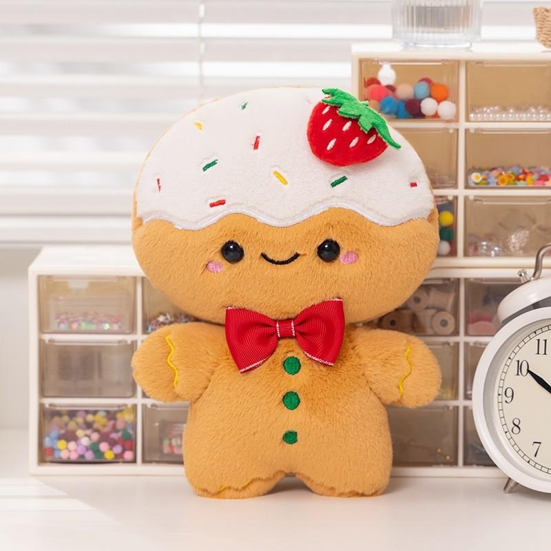 Entzückendes Lebkuchenmann-Plüschtier Gemütliches Kissen Weiches Geschenk zur Weihnachtsdekoration
