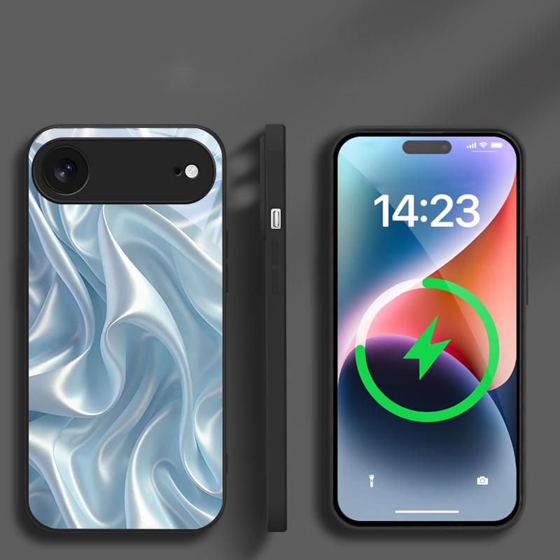 The Golden Silk of Waves Suitable for iPhone 17 Pro Max 16E 15 Pro 14 13 Plus 12 Mini 11 XR Xs 7 8 16 Air Black Glass Phone Case