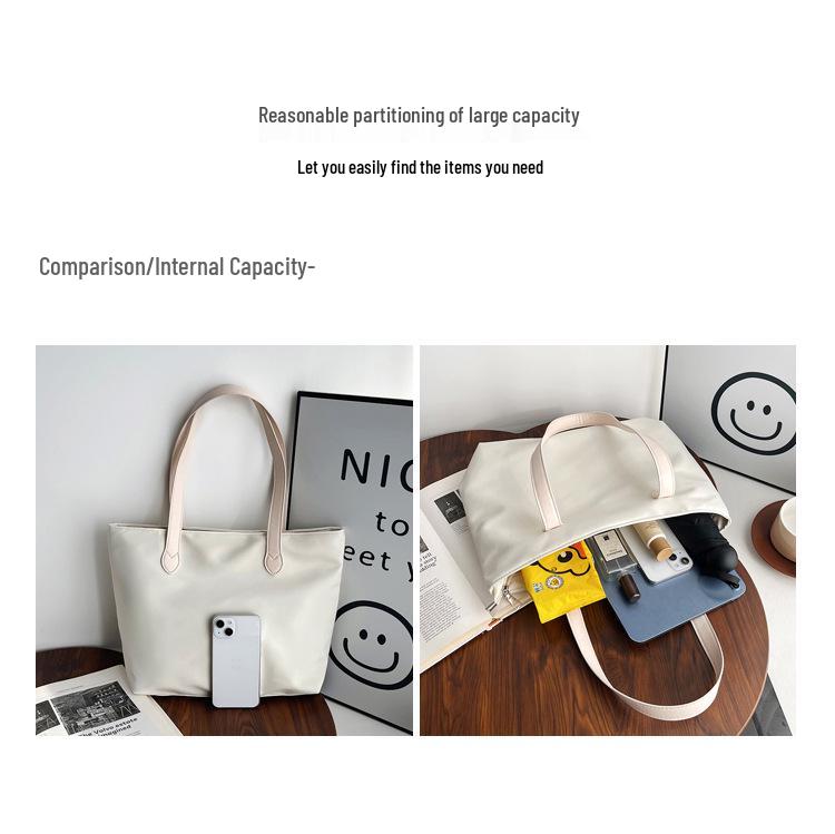 Stylish Women's Canvas Nylon Underarm Tote: Versatile, Spacious Single Shoulder Handbag