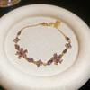 Golden Glow Floral Gemstone Bracelet - Elegant Daily & Party Hand Jewelry