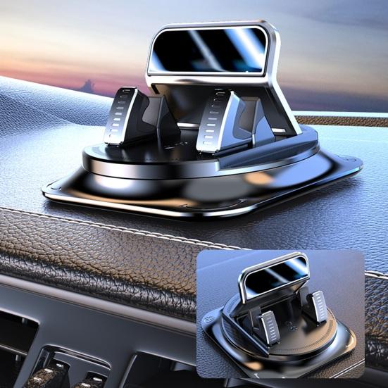 Instrumentpanel Biltelfonhållare 360 Grader Roterbar Telefonhållare med Halkfri Matta Enhandshantering Parkerings-ID-Plåthållare för IPhone för Android