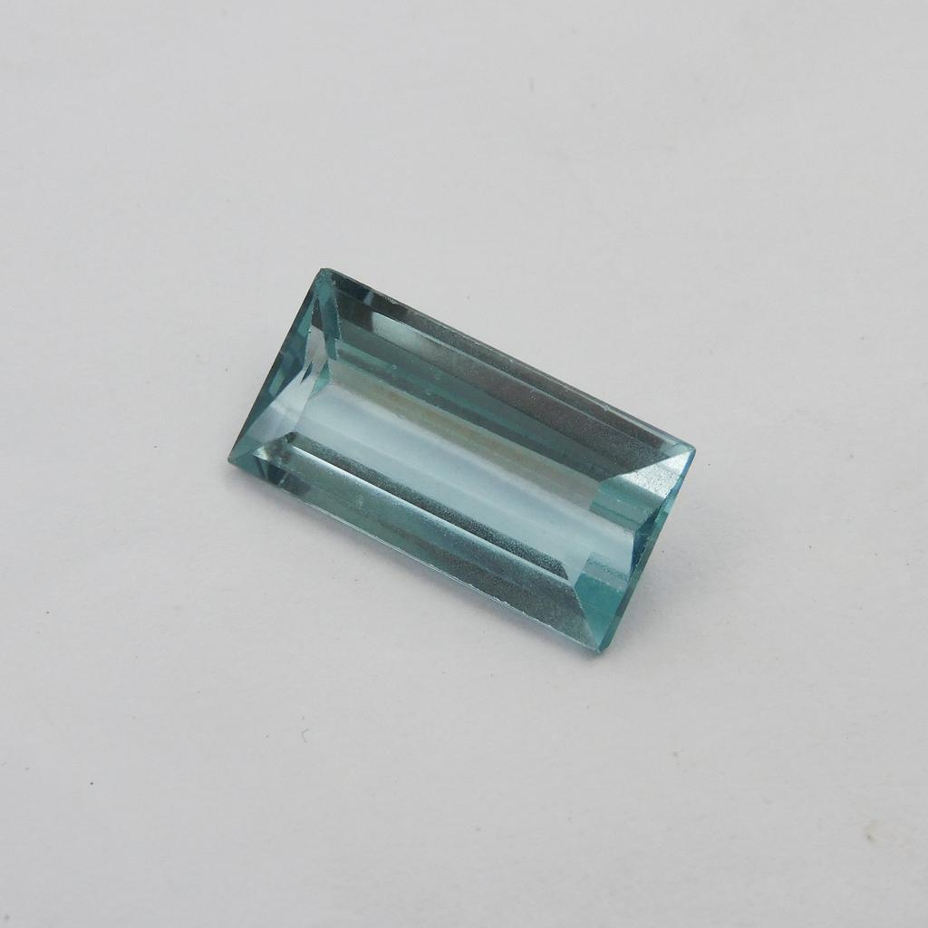 Natural Blue Aquamarine Loose Gemstone 11.95 Ct Baguette Cut for Jewelry Making and Gem Collections