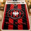 Flannel BlanketEintracht Frankfurt Custom Name Text Personalized Soft Warm Throw Blanket Home Decor Gift