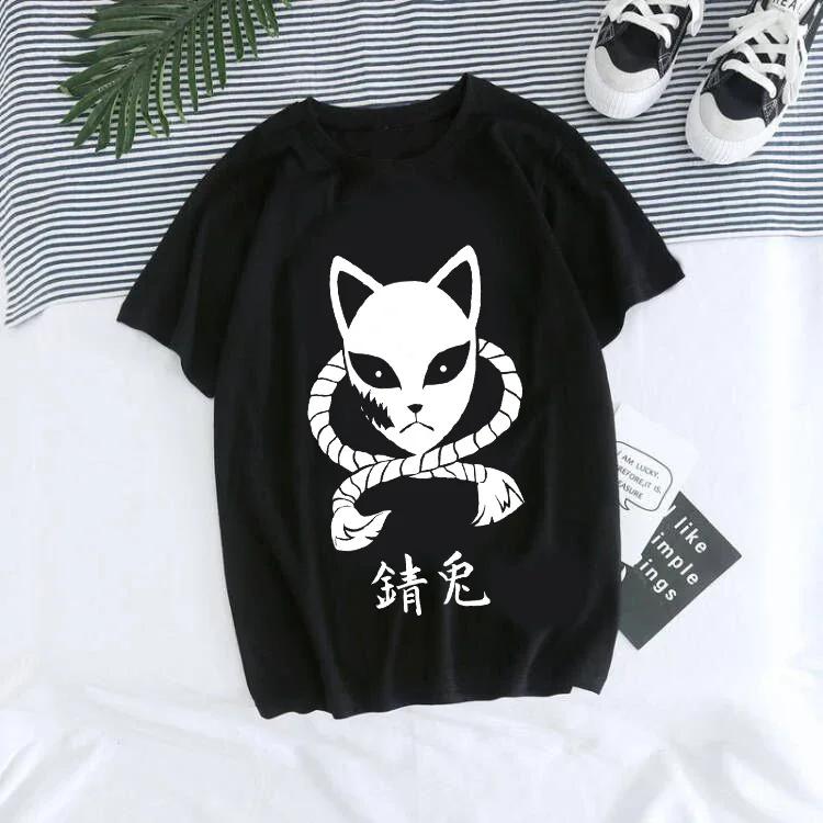Women T-shirt Kaus Grafis Anime Demon Slayer Uniseks Tanjirou Kamado Kaus Wanita Kimetsu No Yaiba Nezuko Kaus Wanita