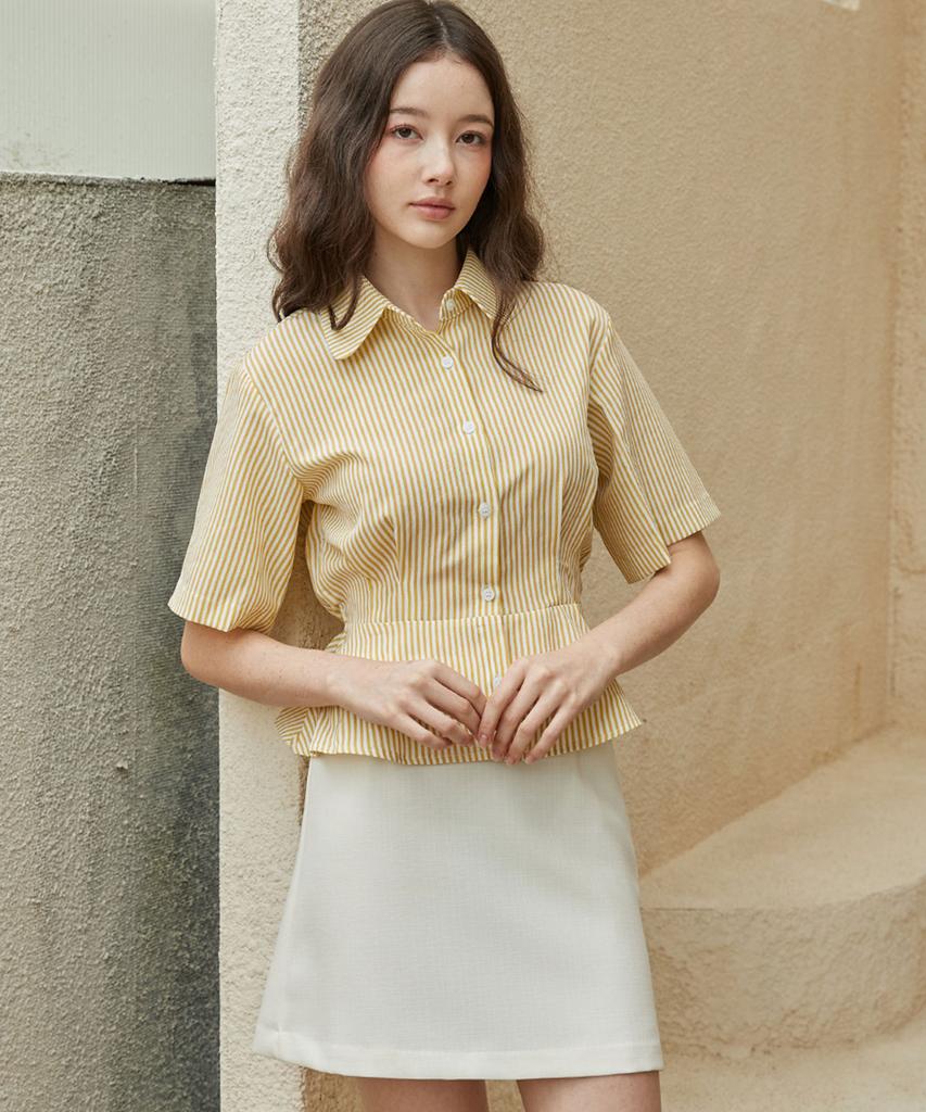 Bye Bye Seop A-Line Mini Skirt Ivory [T42]