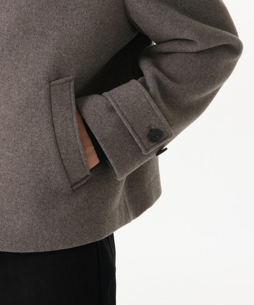 Musinsa Standard Wool Blend Oversized Short Balmacaan Coat [Taupe]