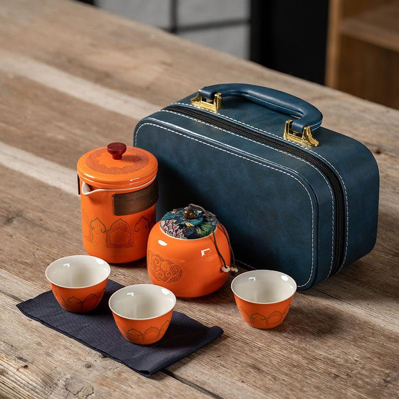 Travel tea set, convenient Kung Fu tea set set, outdoor Kuaike cup, holiday company business gift