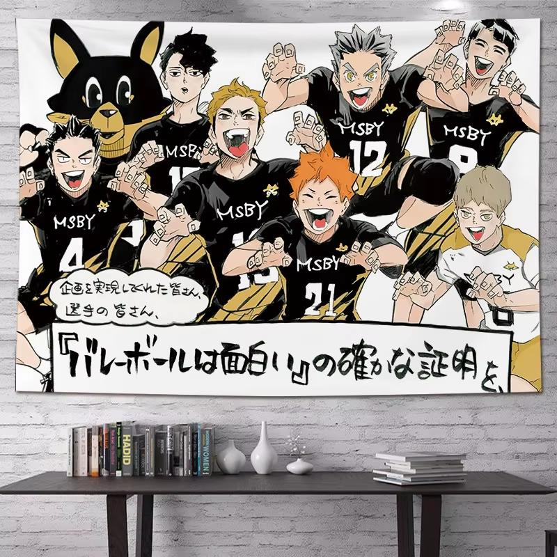 High Quality HHHHaikyuu Theme Tapestry MultiSize Flat Print for Fan Room Dorm Living Room Festival Party Daily Gift Idea