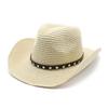 Cowboy Hat Men'S Summer Sun Hat Sun Hat Uv Protection Straw Hat Summer Beach Hat