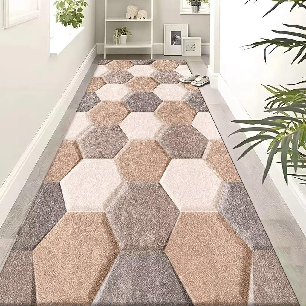 Covor lung, stil luxos, ușor, absorbant, de uz casnic, antiderapant, rezistent la murdărie, geometric, covor decor