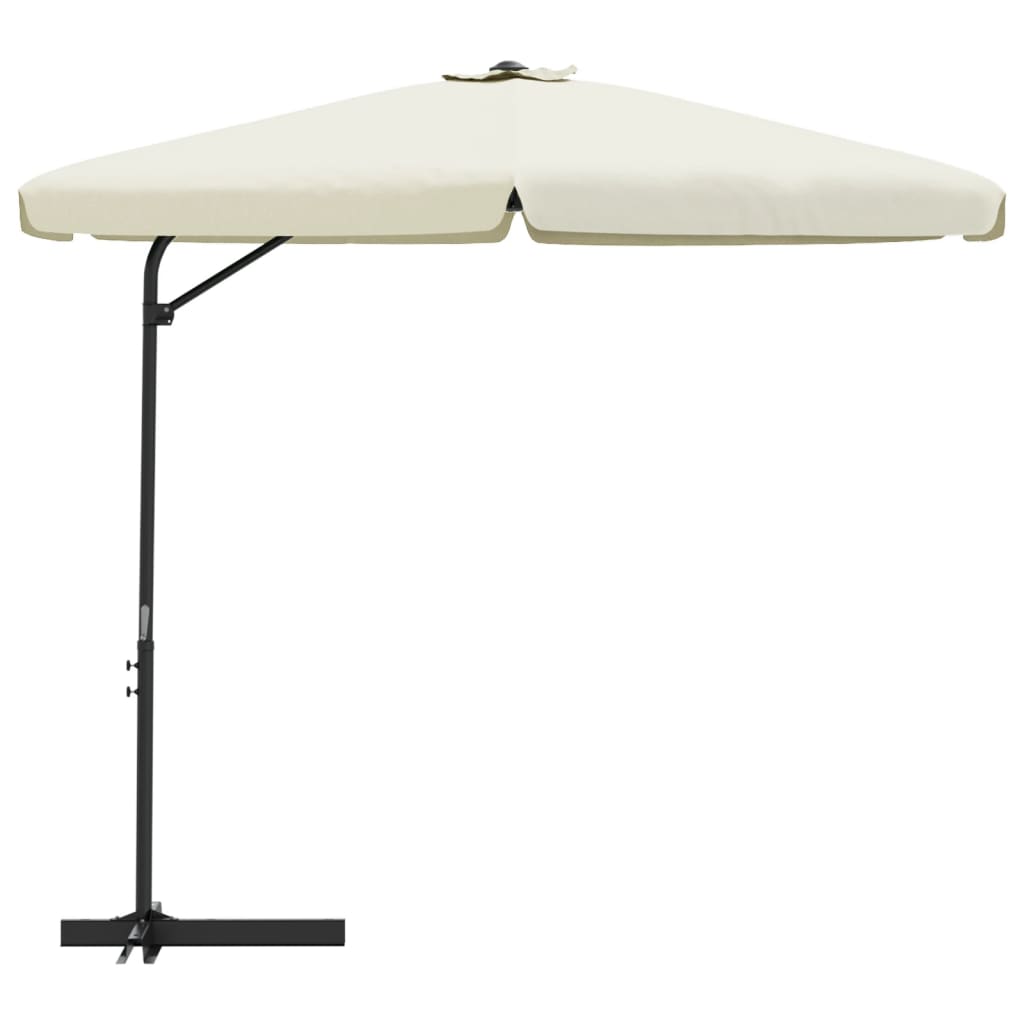 300 Cm Steel Mast Sun Umbrella In Sand White