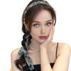 Women Headband Anti-slip Teeth Skull Design Hair Hoop with Ribbon Decor Slimming Effect Headband Hair Accessory