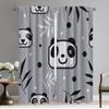 Anti-mosquito Curtains for Camera Cute Panda Pattern Window Curtain for Room 2 Panel Halloween Decoration Home Interior Curtains