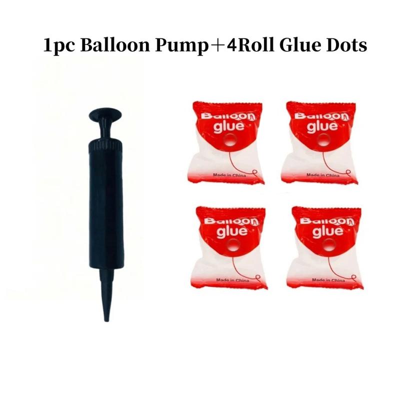 1/1/1PC Balloon Pump Balloon Glue Dot Portable Hand Push Balloons Inflator Accessories Wedding Birthday Party Celebration Tools