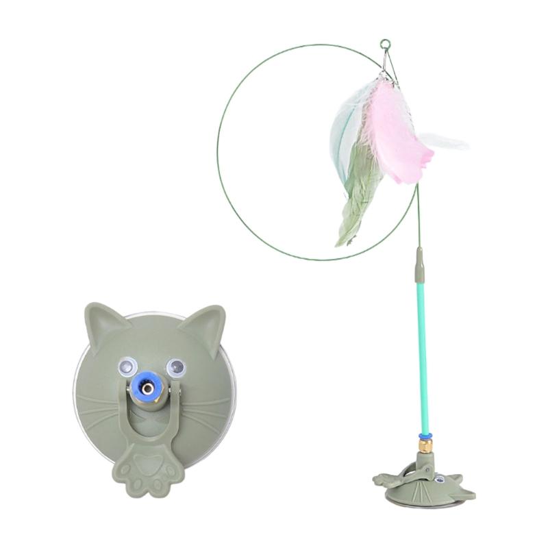 Kitten Exercise Teaser Wand High-Strength Suction Cup Base Long Elastic Steel