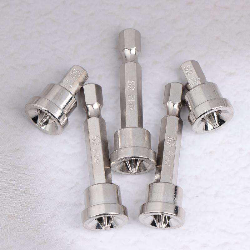 2 Stück 25mm + 3 Stück 50mm PH2 Schraubendreher-Bit-Set für Gipskartonplatten Holzplatten Tiefenanschlag Begrenzung Kreuzspitzen Nicht-Magnetisch Kreuzköpfe