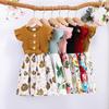 1-10 Years Old Girls Dress Summer Cotton Pit Strip Splicing Printed Dress Breathable Skin Friendly Children's Dresses