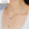 Ashiqi Real S925 Sterling Silver Natural Freshwater Pearl Pendant Necklace Gray White 8 -9mm Baroque Jewelry For Women