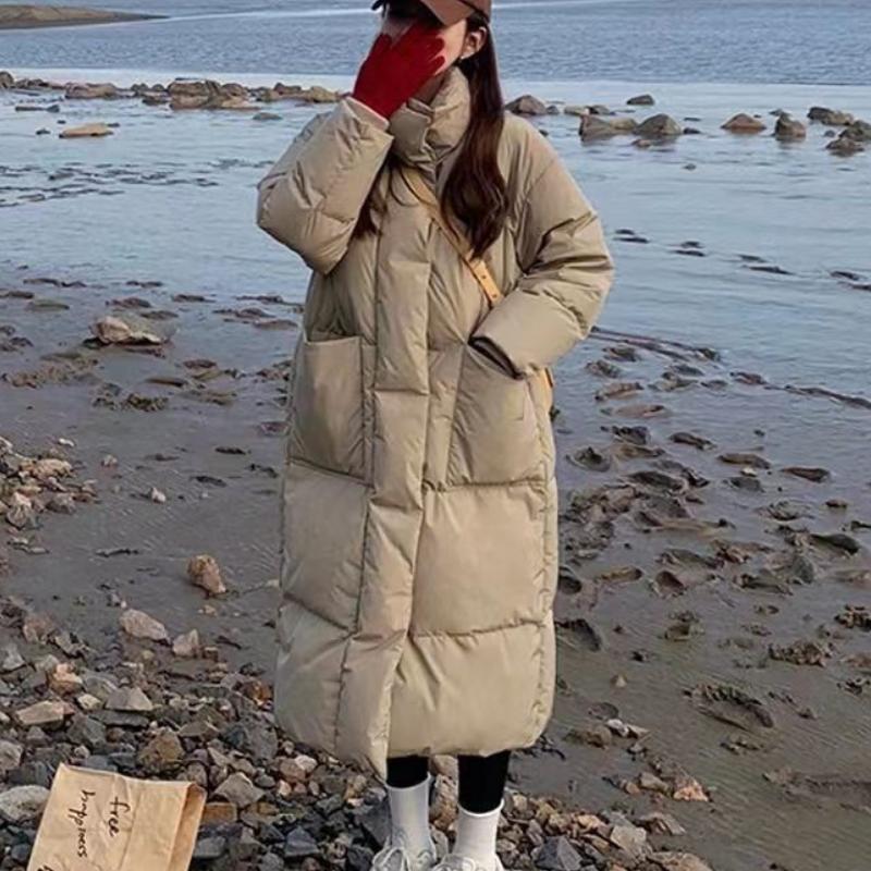 2XL Warm New Style Down-padded Jacket For Women Winter Bread Coat Mid-length Knee-length Korean Style Loose Thickened Cotton Jacket Trendy
