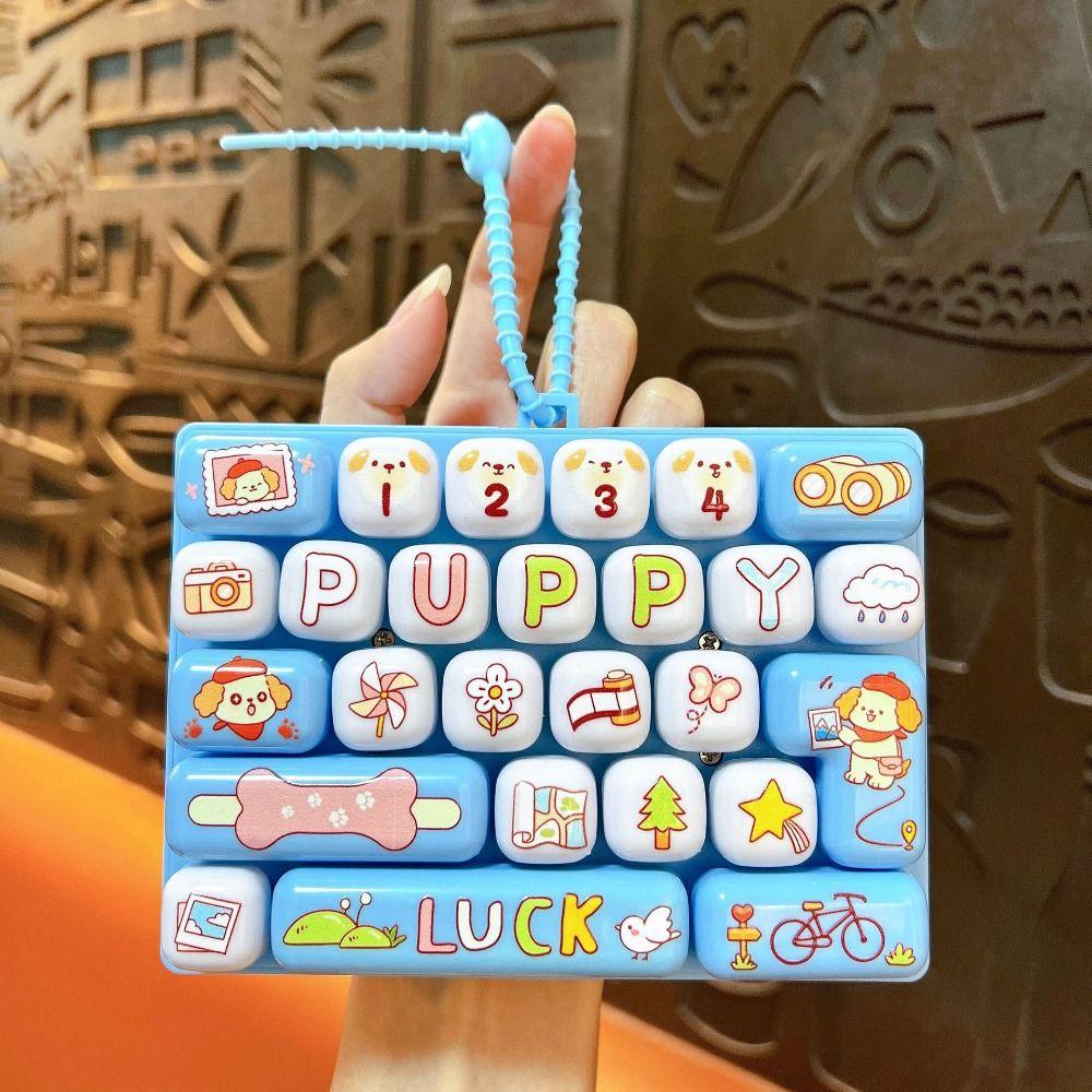 Decompression Button Fidget Keyboard Keychain Stress Relief Fidget Toy  Party Favor Gift