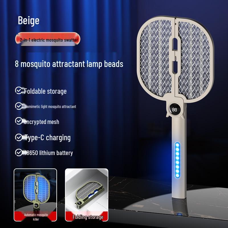Foldable USB Rechargeable 4-in-1 Electric Mosquito Swatter & Light Trap