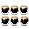 2-6 STUKS 80ml Dubbelwandig Geïsoleerd Glas Kopje Hoog Borosilicaatglas Koffie Melk Mok Theekop Restaurant Huishoudelijk Drinkgerei Cadeau