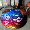 3D Musikalische Note Klavier Kunst Runder Teppich für Wohnzimmer Schlafzimmer Kinder Spielzimmer Stuhl Dekoration, Haustier Bereich Teppich Rutschfeste Bodenmatte