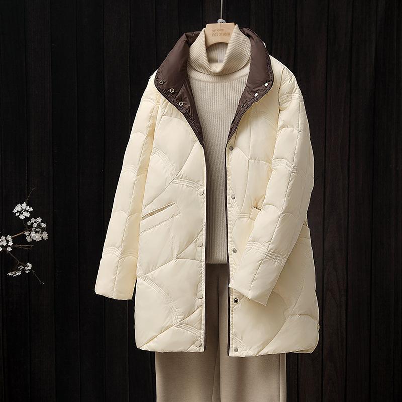 Winter Lightweight Down Jacket for Women Stand Collar Women Down Jackets Female Casual Loose Ultra Duck Down Warm Coat
