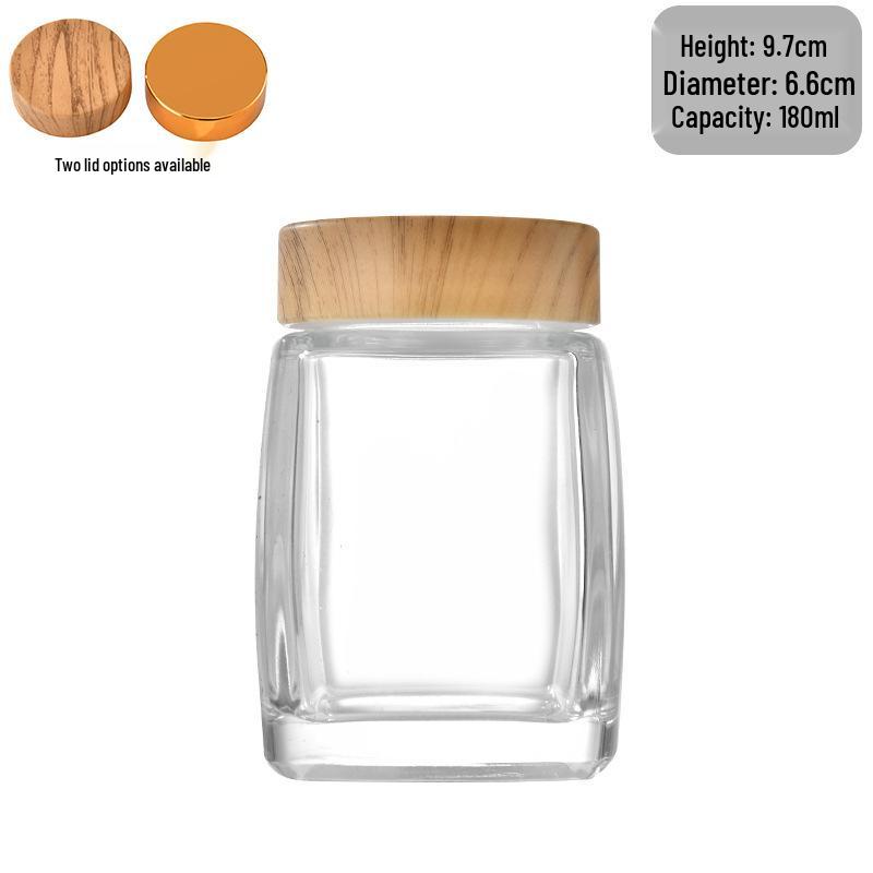 Transparent Square Honey Jar - Thick Glass Food Sealing & Dispensing Bottle for Jam or Bird's Nest