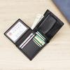 Genuine Leather Wallet Men RFID Blocking Bifold Cowhide Business Short Purse with Coin Pocket