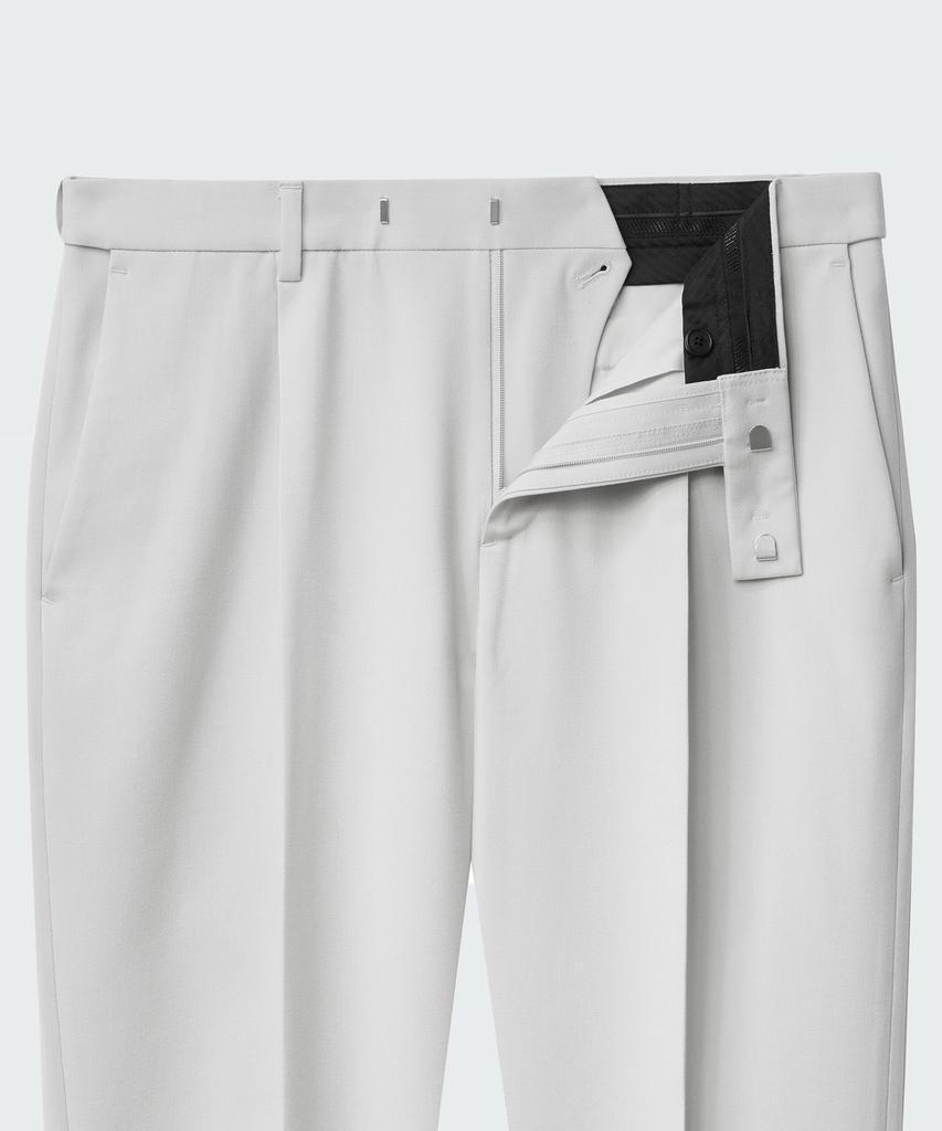MUSINSA STANDARD Wide Hidden Banding Slacks [Dusty Cream]