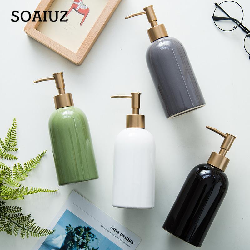 Keramisk Lotion Flaske Tryk Shampoo Kropsvask Håndsprit Dispenser Flaske